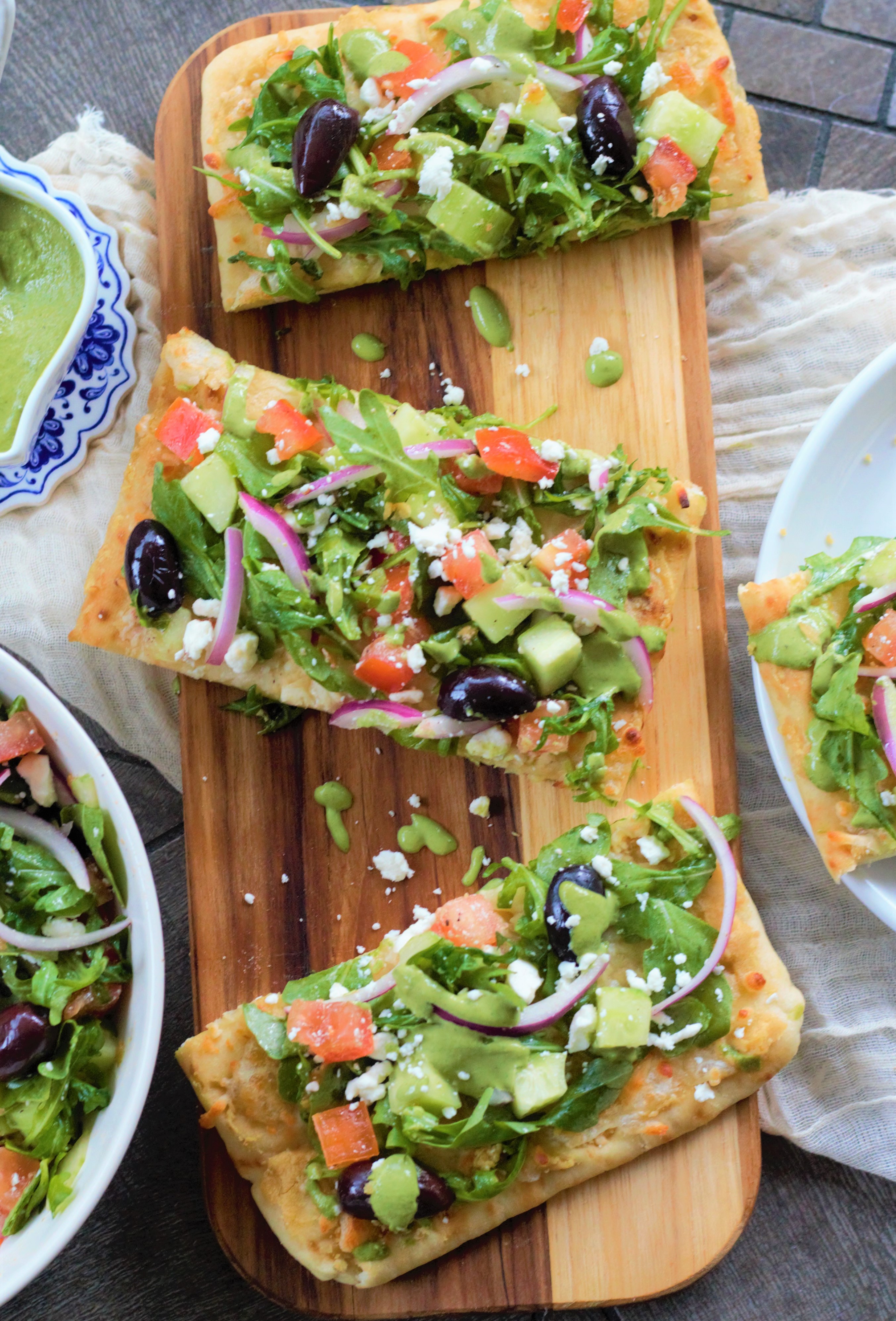 Mediterranean Flatbread with Green Tahini – Tikkas To Tapas